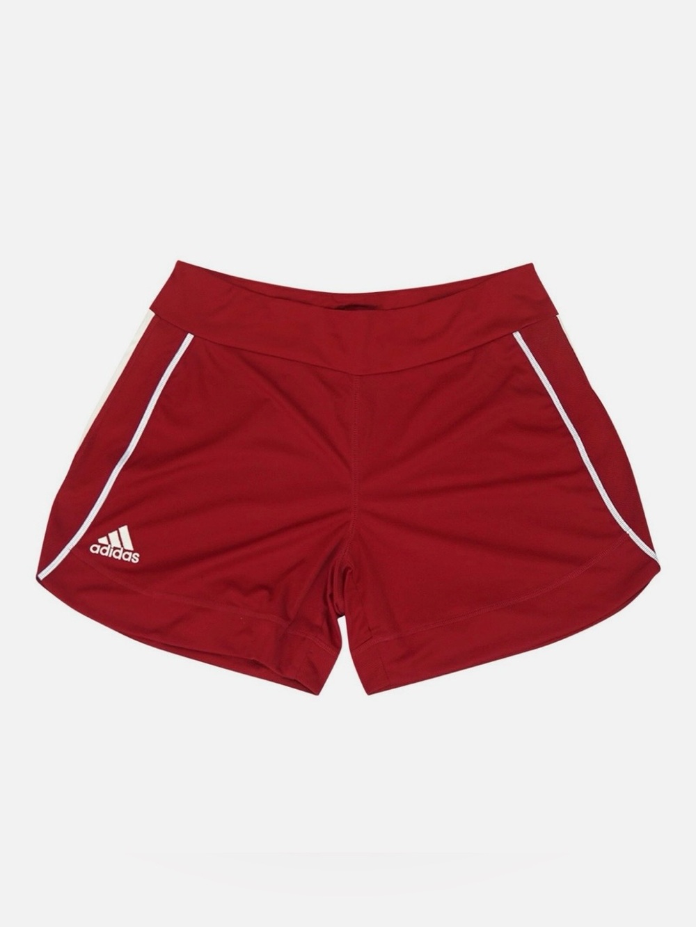 adidas Women's Red Athletic Running 3”Shorts w/White Piping Built In Briefs